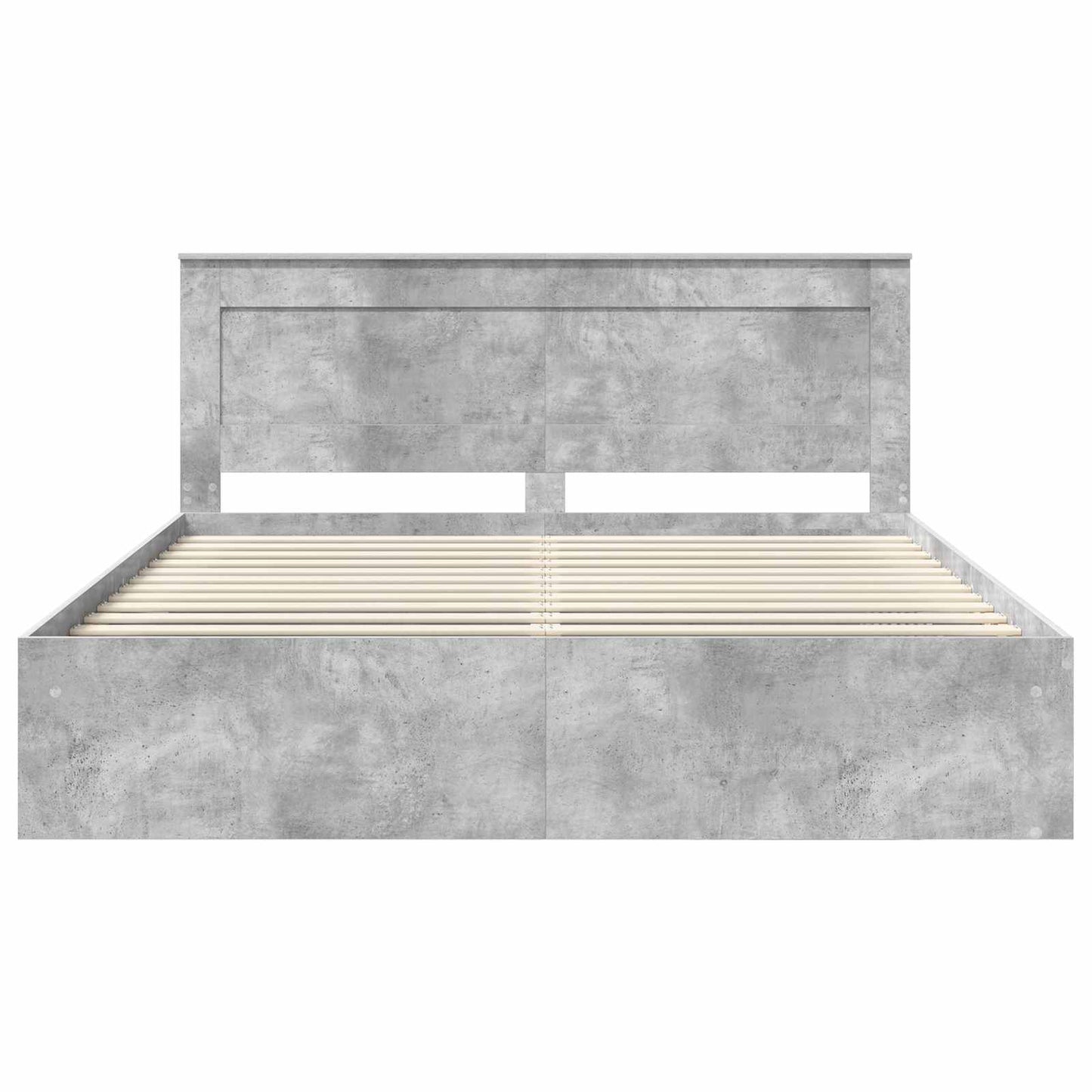 vidaXL Cadre de lit avec tête de lit Béton 180 x 200 cm Bois de pin massif