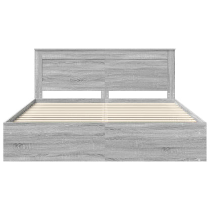 vidaXL Cadre de lit Gris Sonoma 180 x 200 cm Bois de pin massif