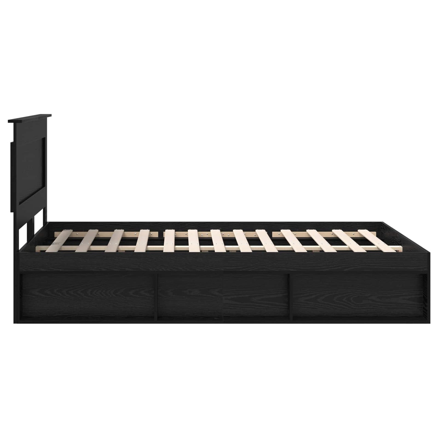 vidaXL Cadre de lit noir 160 x 200 cm en pin massif
