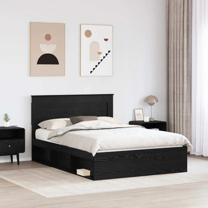 vidaXL Cadre de lit noir 150 x 200 cm en bois de pin massif