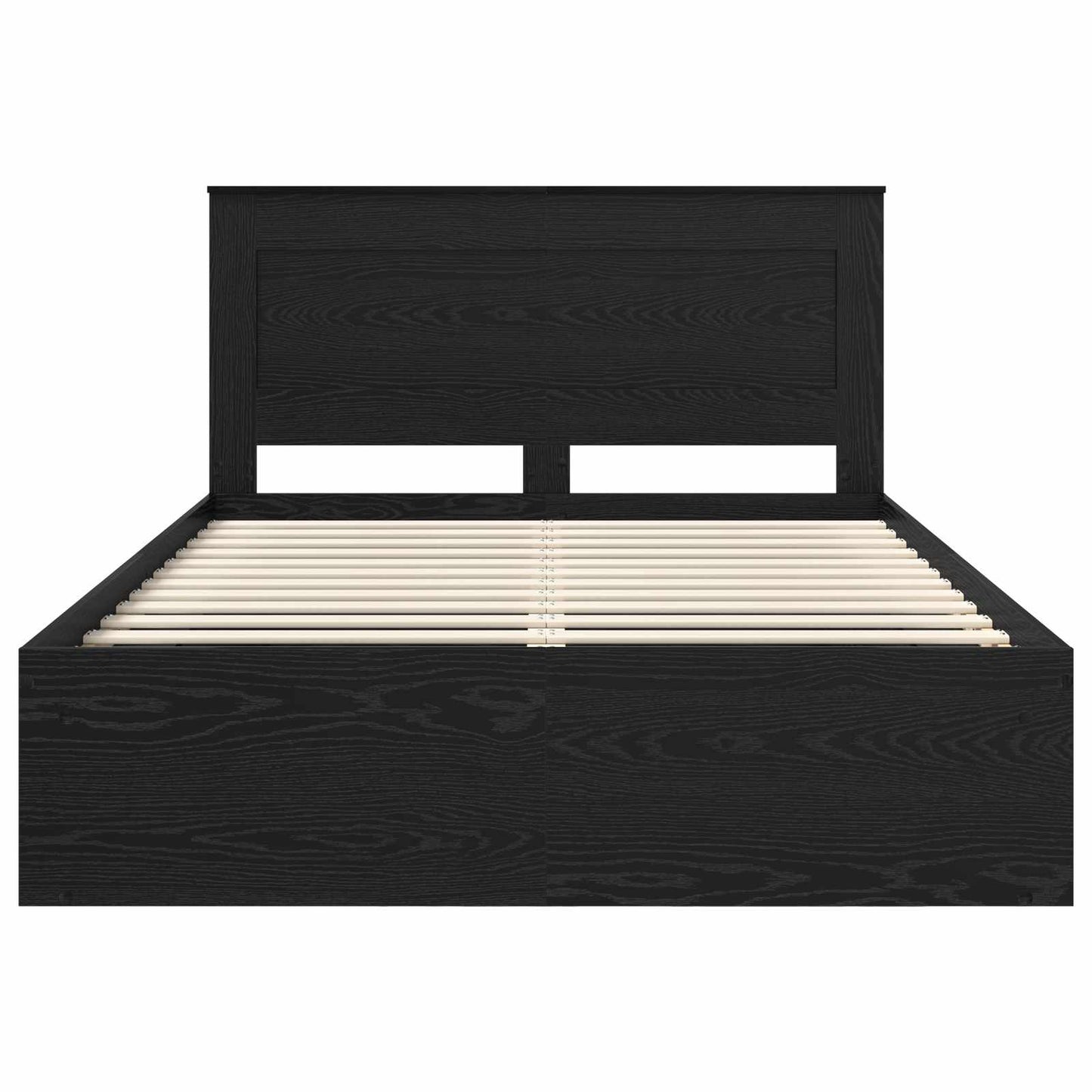 vidaXL Cadre de lit noir 150 x 200 cm en bois de pin massif