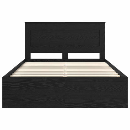 vidaXL Cadre de lit noir 150 x 200 cm en bois de pin massif
