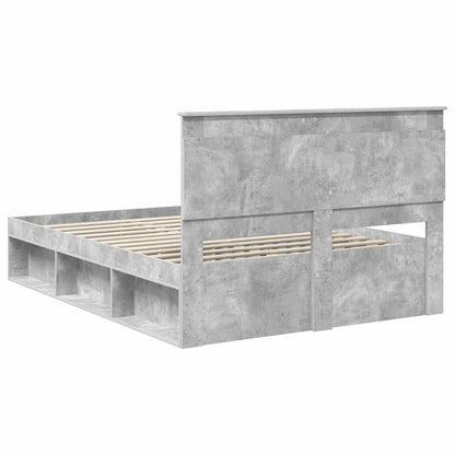 vidaXL Cadre de lit gris béton 150 x 200 cm Bois de pin massif