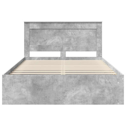 vidaXL Cadre de lit gris béton 150 x 200 cm Bois de pin massif