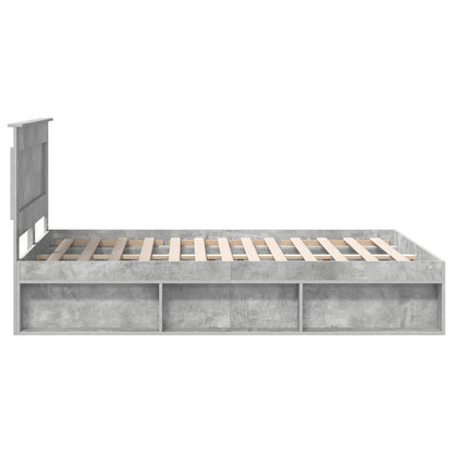 vidaXL Cadre de lit gris béton 150 x 200 cm Bois de pin massif