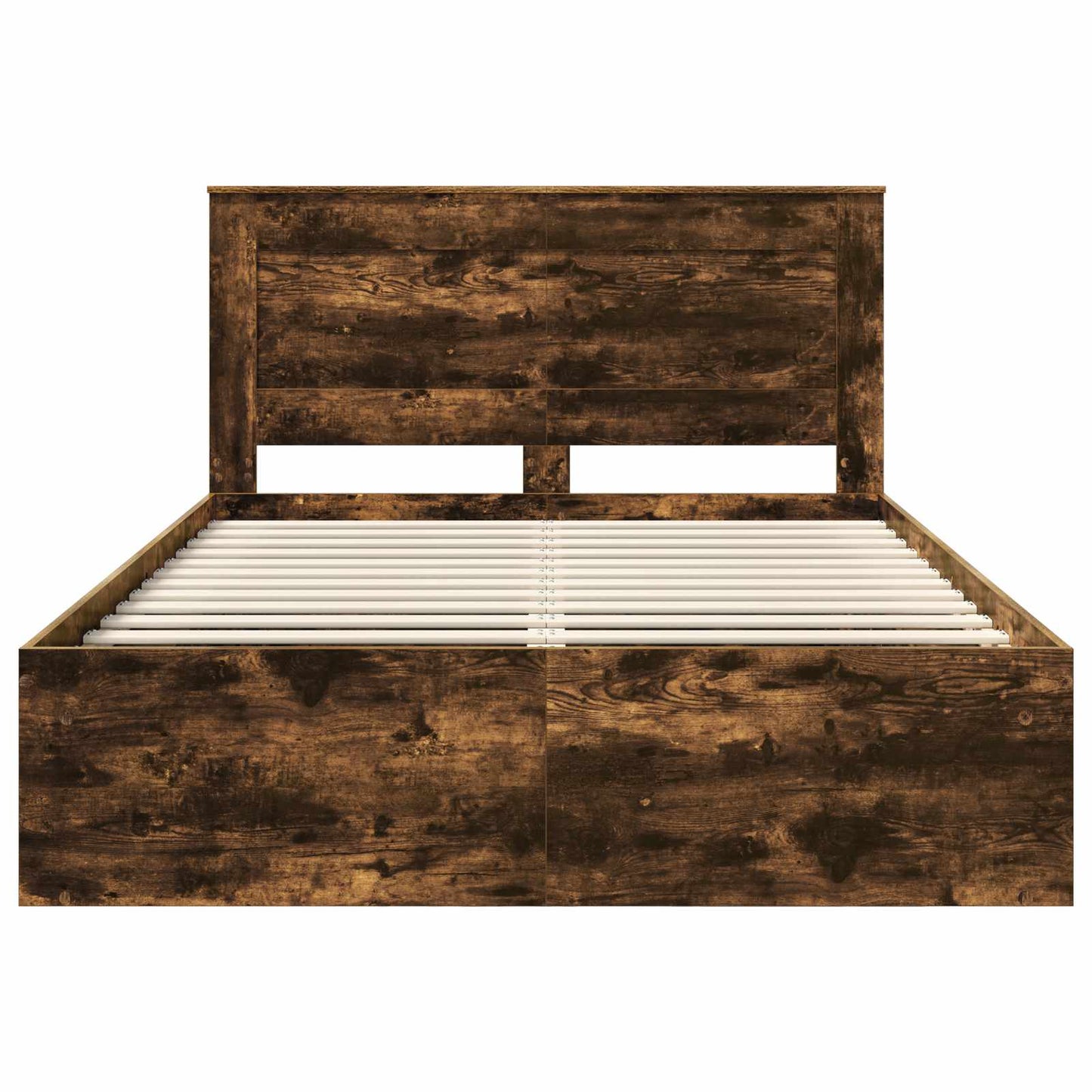 vidaXL Cadre de lit Chêne fumé 150 x 200 cm Bois de pin massif