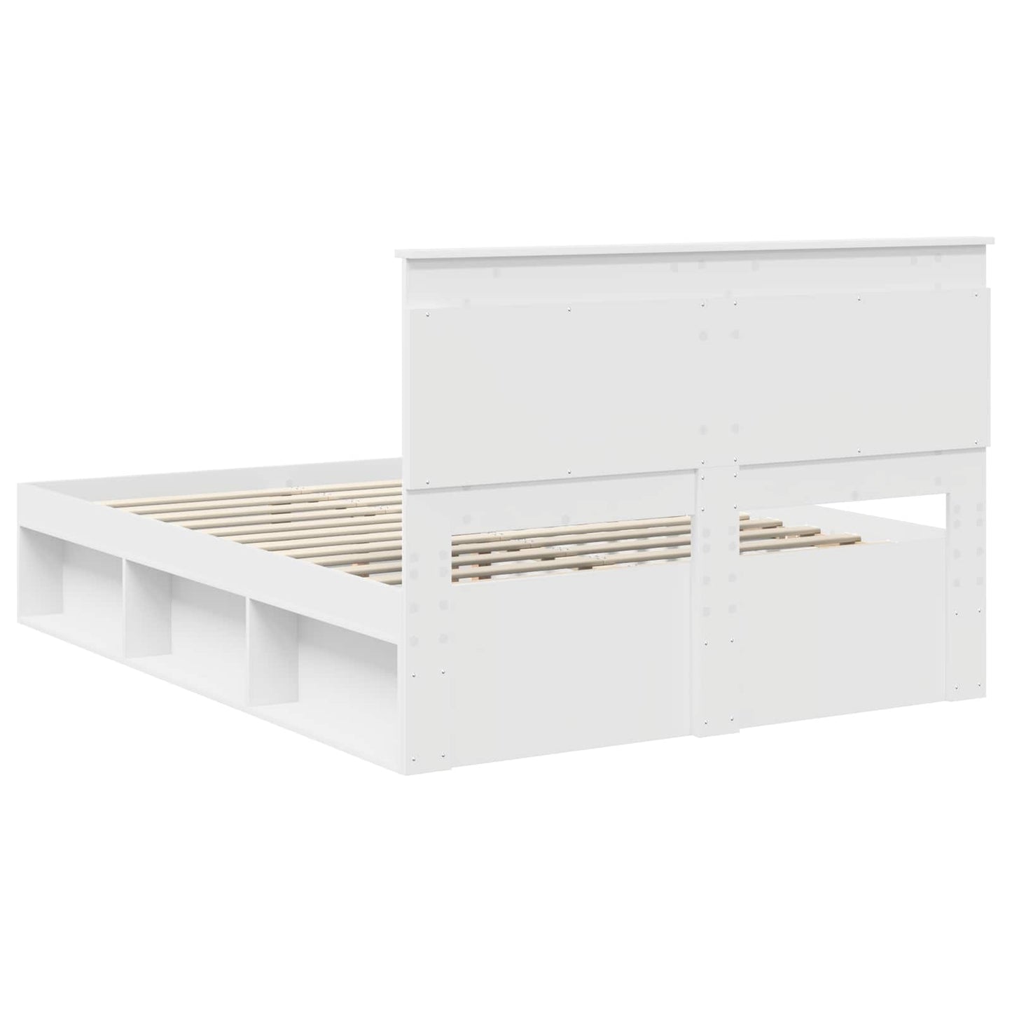 vidaXL Cadre de lit avec tête de lit Blanc 140 x 190 cm Bois de pin massif