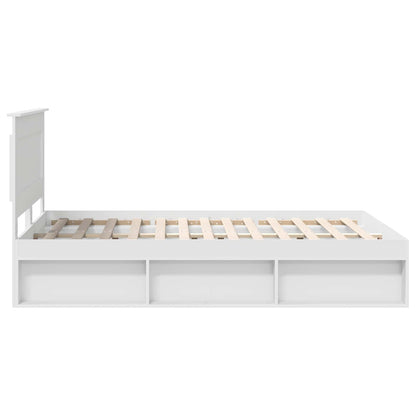 vidaXL Cadre de lit avec tête de lit Blanc 140 x 190 cm Bois de pin massif