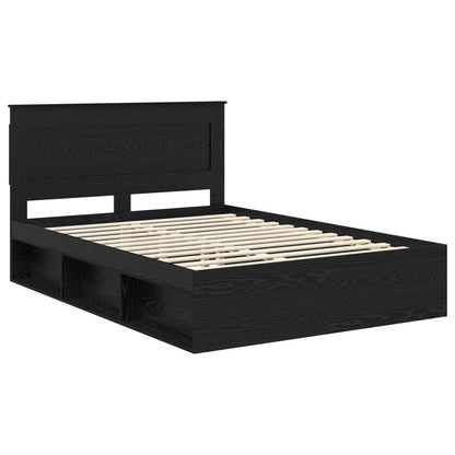 vidaXL Cadre de lit noir 140 x 190 cm en bois de pin massif