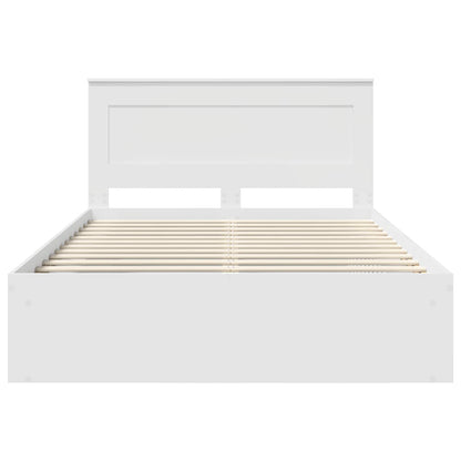 vidaXL Cadre de lit avec tête de lit Blanc 140 x 200 cm Bois de pin massif