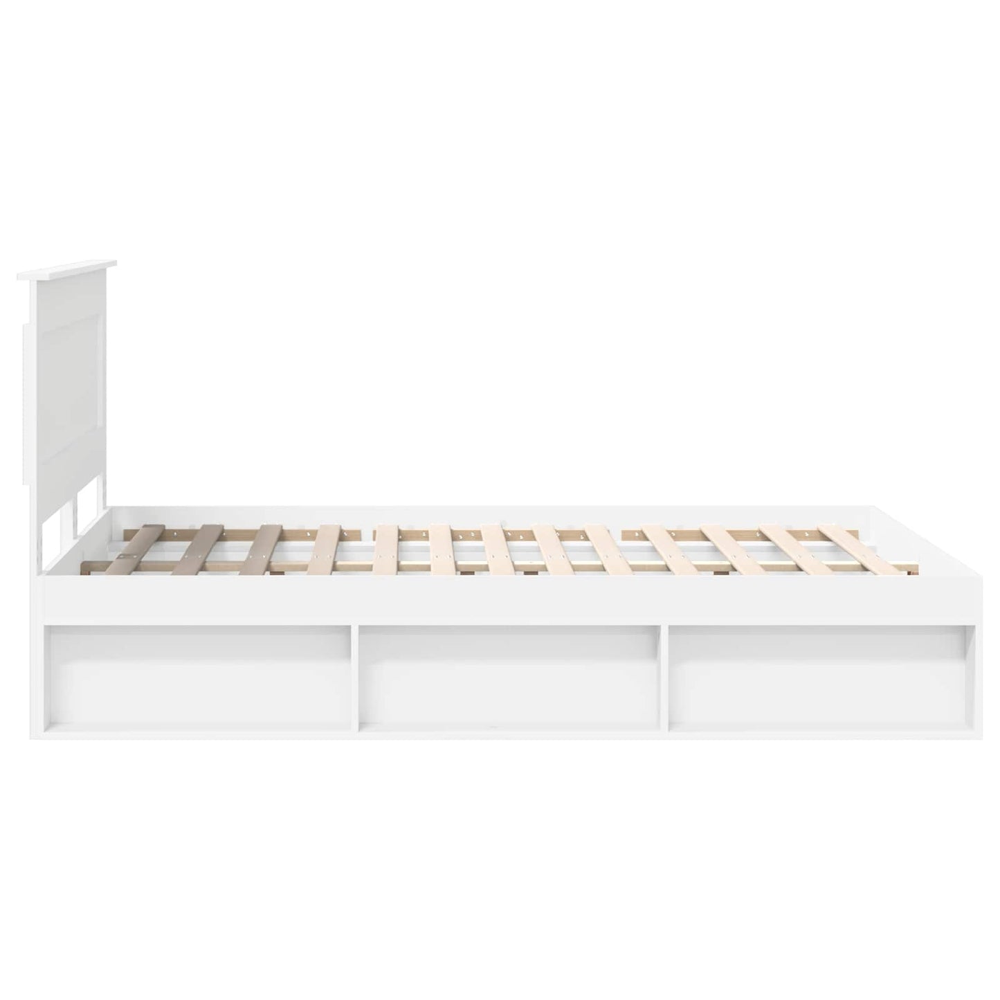 vidaXL Cadre de lit avec tête de lit Blanc 140 x 200 cm Bois de pin massif
