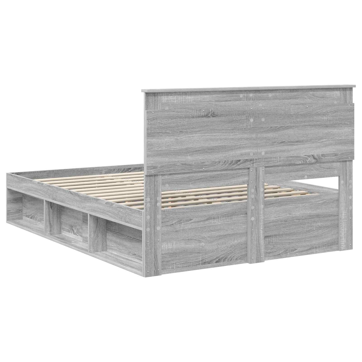 vidaXL Cadre de lit Gris Sonoma 140 x 200 cm Bois de pin massif