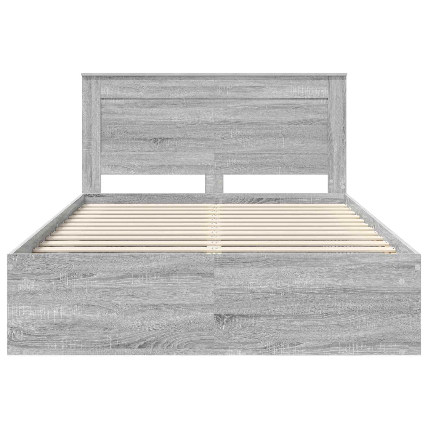 vidaXL Cadre de lit Gris Sonoma 140 x 200 cm Bois de pin massif