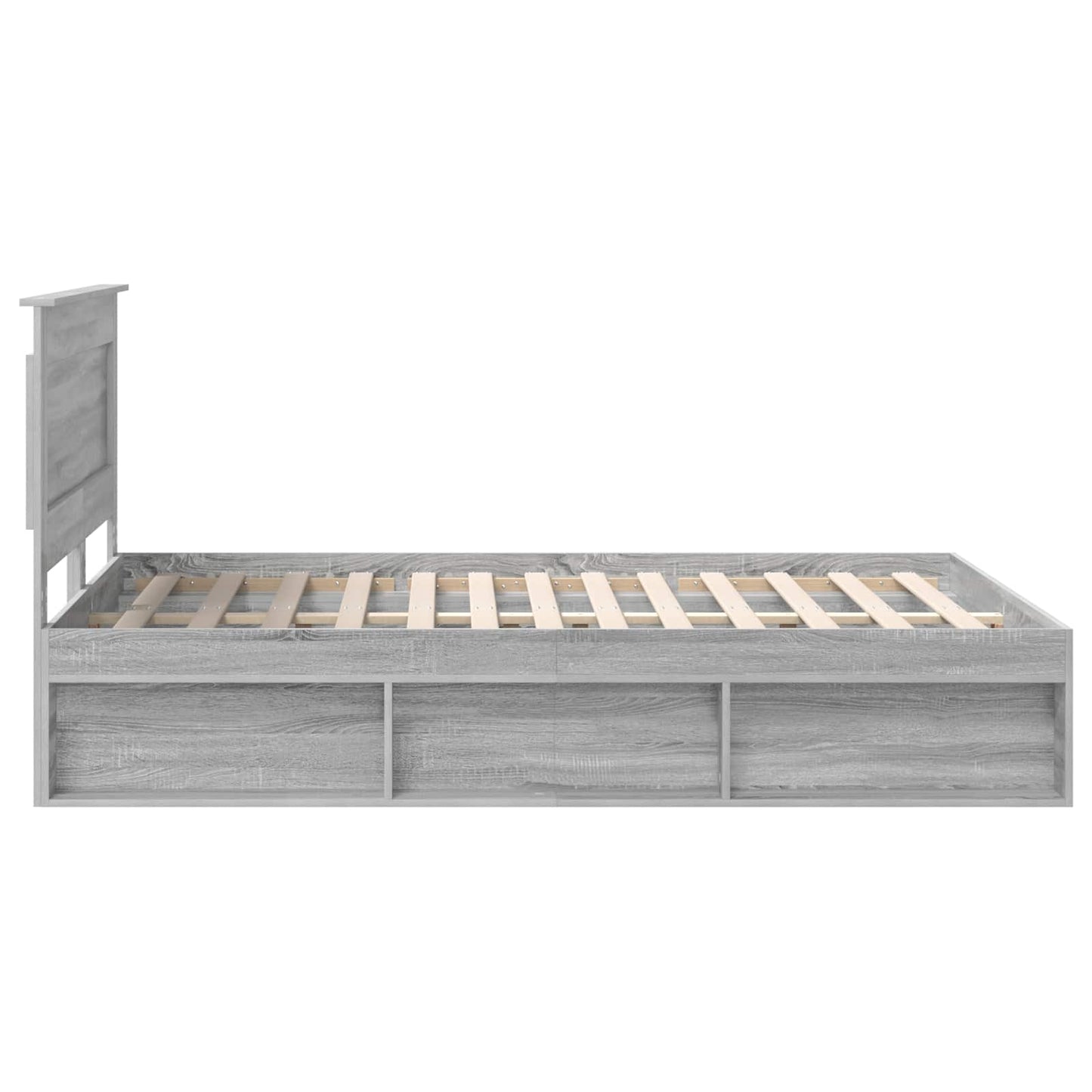 vidaXL Cadre de lit Gris Sonoma 140 x 200 cm Bois de pin massif