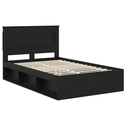 vidaXL Bettrahmen Schwarz 135 x 190 cm Massives Kiefernholz