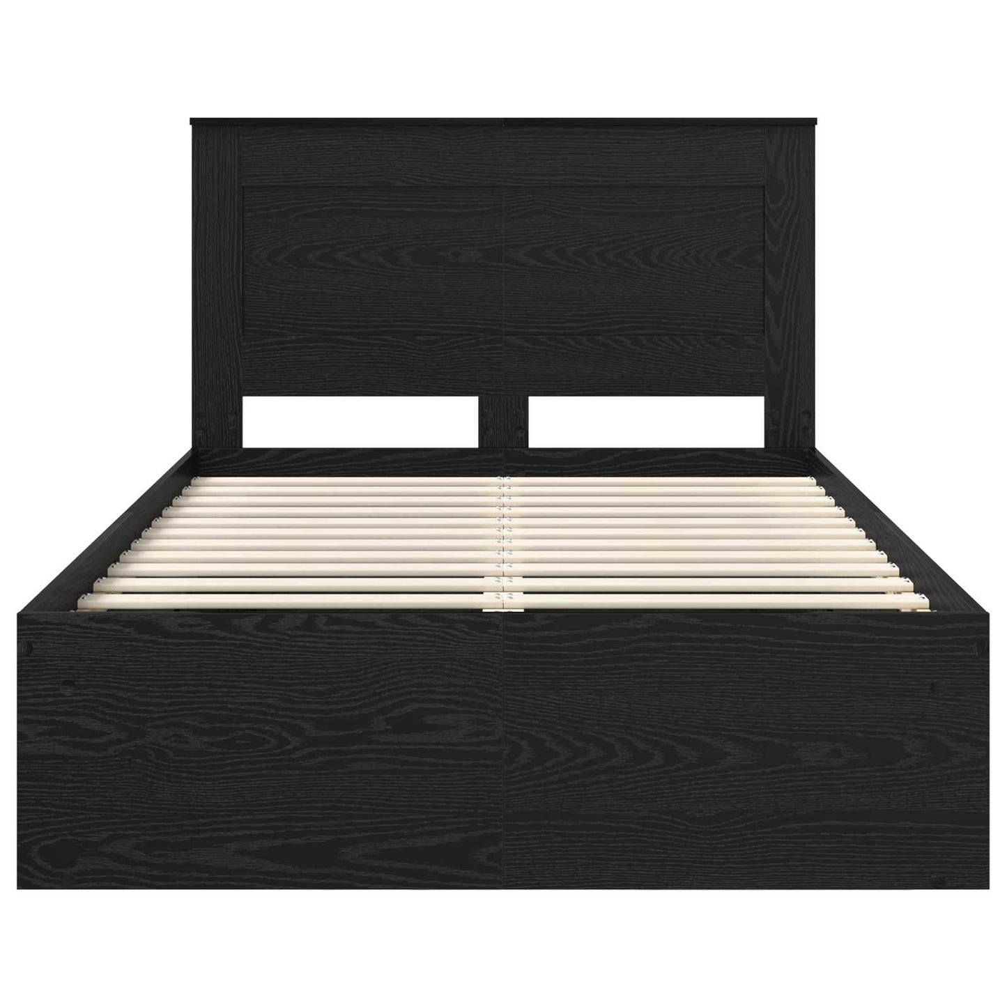 vidaXL Bettrahmen Schwarz 135 x 190 cm Massives Kiefernholz