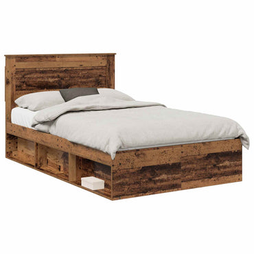vidaXL Cadre de lit bois de récupération 135 x 190 cm Pin massif