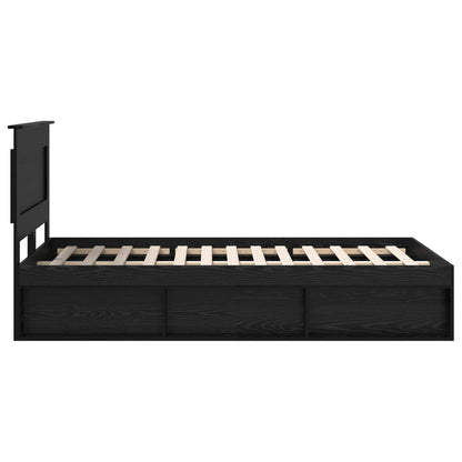 vidaXL Bettrahmen Schwarz 120 x 190 cm Massives Kiefernholz