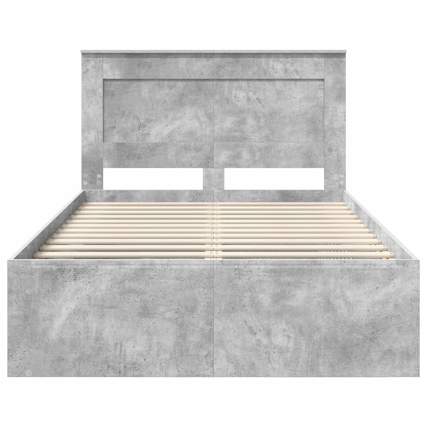 vidaXL Cadre de lit avec tête de lit Béton 120 x 190 cm Bois de pin massif
