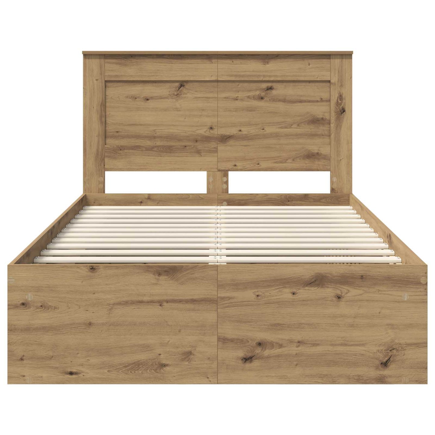 vidaXL Cadre de lit avec tête de lit Artisanal Chêne 120 x 190 cm