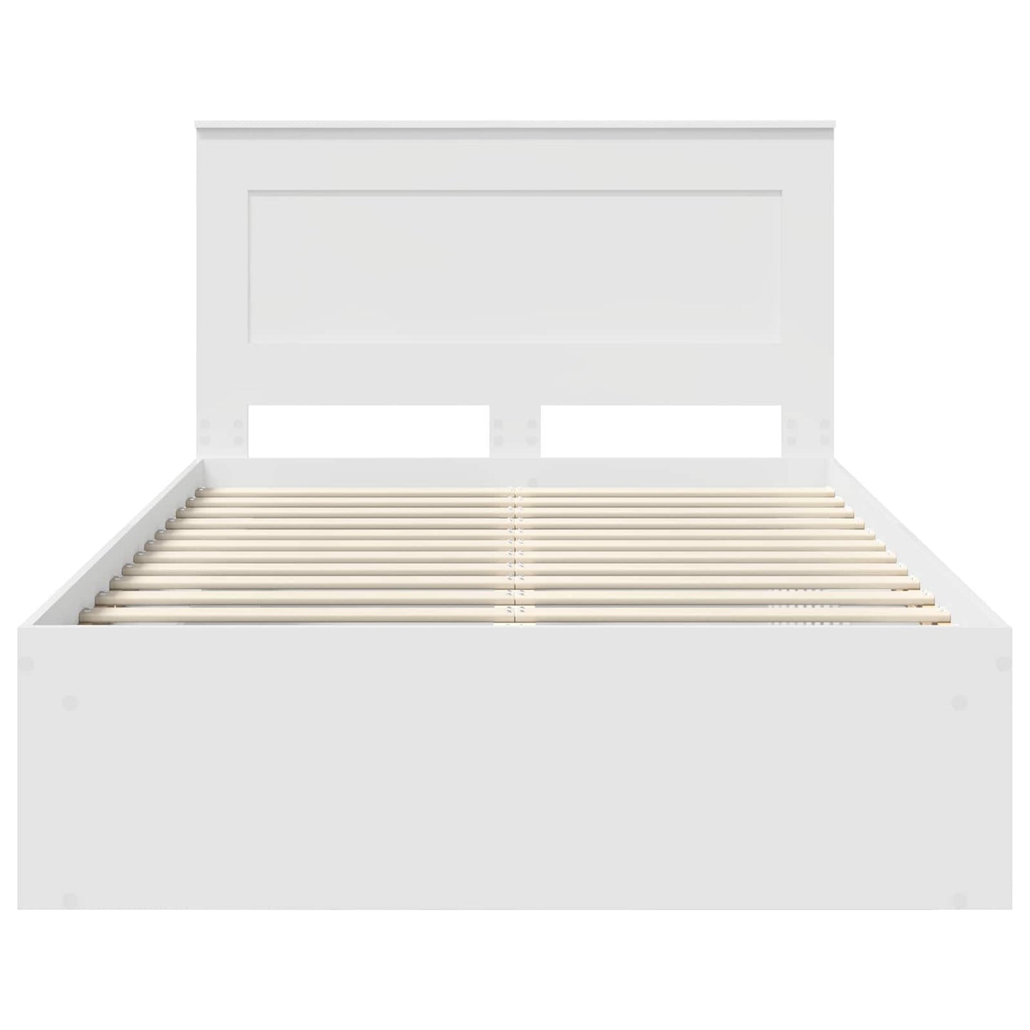 vidaXL Cadre de lit avec tête de lit Blanc 120 x 200 cm Bois de pin massif