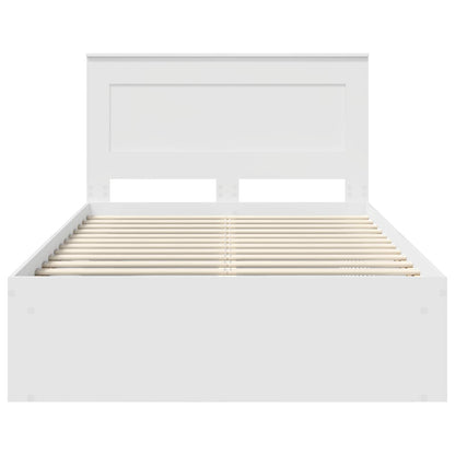 vidaXL Cadre de lit avec tête de lit Blanc 120 x 200 cm Bois de pin massif