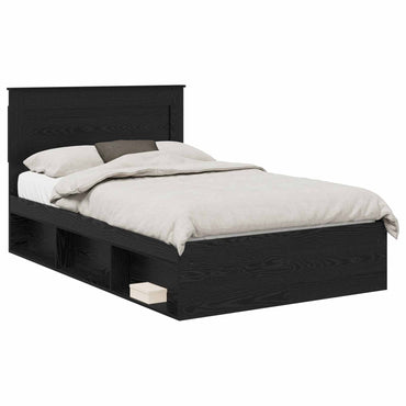 vidaXL Cadre de lit Noir 120 x 190 cm Bois de pin massif