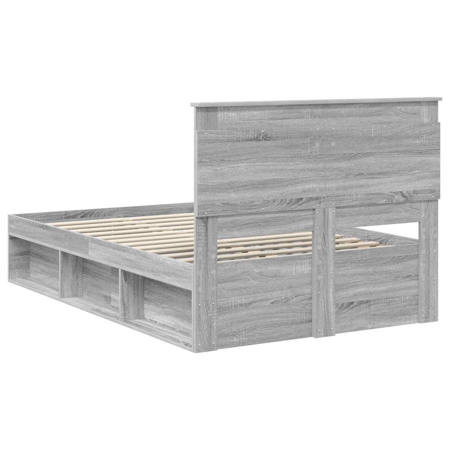 vidaXL Cadre de lit gris Sonoma 120 x 200 cm en pin massif