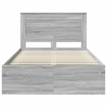 vidaXL Cadre de lit gris Sonoma 120 x 200 cm en pin massif