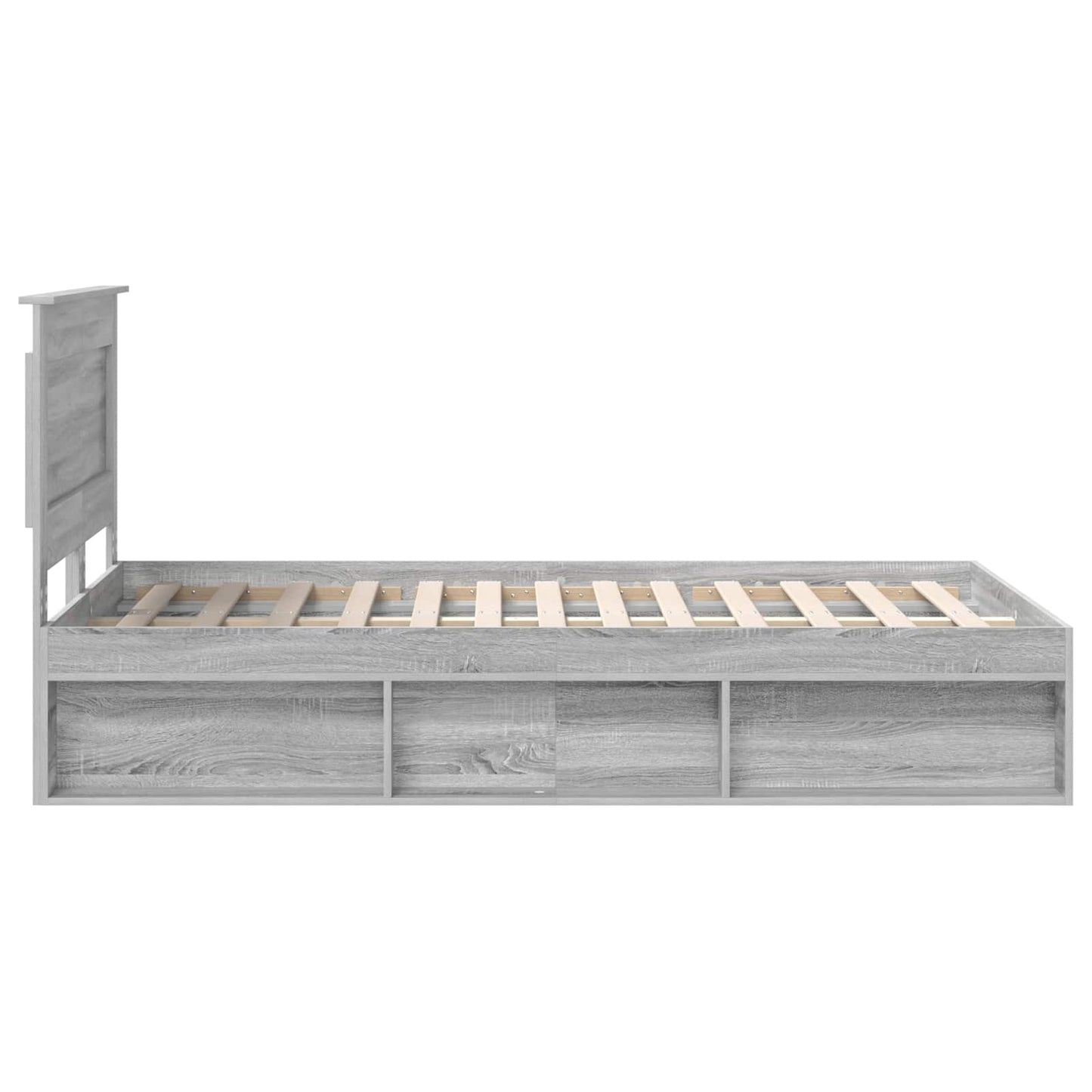 vidaXL Cadre de lit gris Sonoma 120 x 200 cm en pin massif
