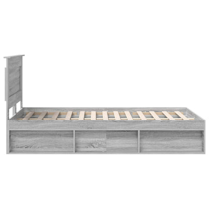 vidaXL Cadre de lit gris Sonoma 120 x 200 cm en pin massif