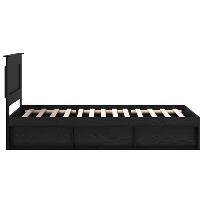 vidaXL Cadre de lit noir 100 x 200 cm en bois de pin massif
