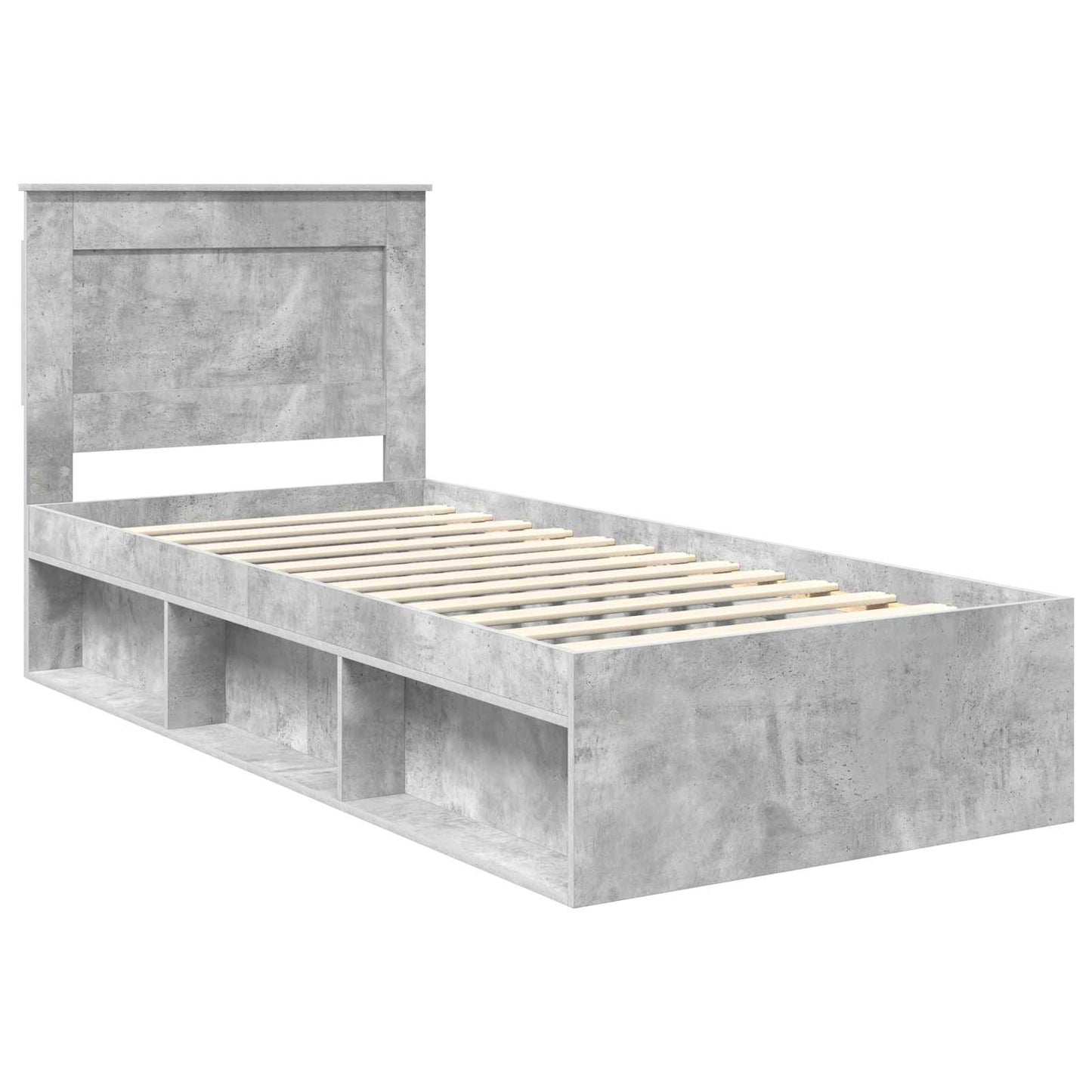 vidaXL Cadre de lit Gris béton 100 x 200 cm Bois de pin massif