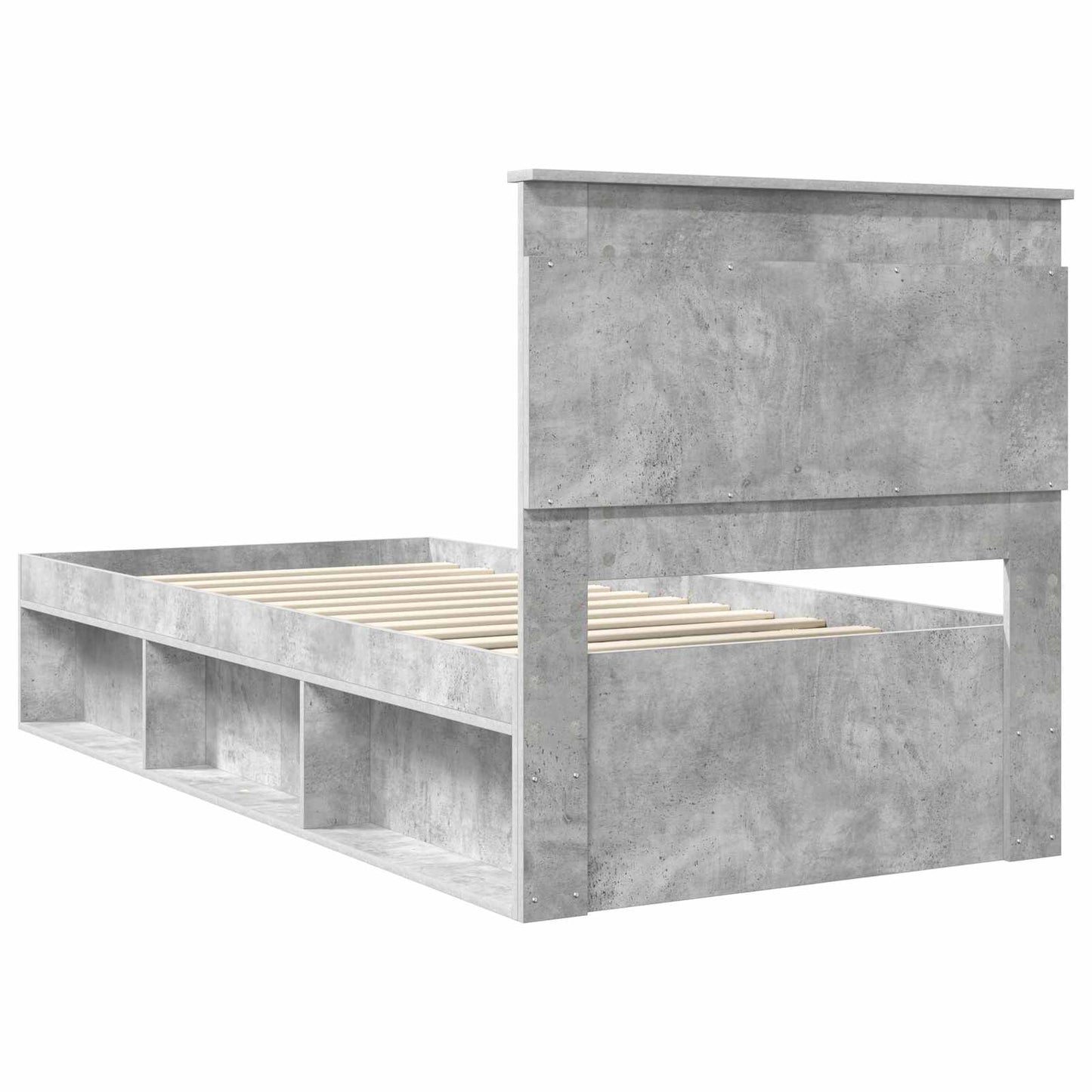 vidaXL Cadre de lit Gris béton 100 x 200 cm Bois de pin massif