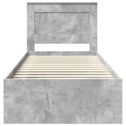 vidaXL Cadre de lit Gris béton 100 x 200 cm Bois de pin massif