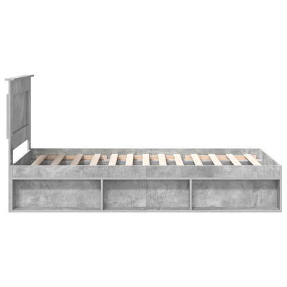 vidaXL Cadre de lit Gris béton 90 x 190 cm Bois de pin massif