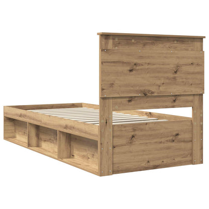 vidaXL Cadre de lit Artisanat Chêne 90 x 190 cm Bois de pin massif