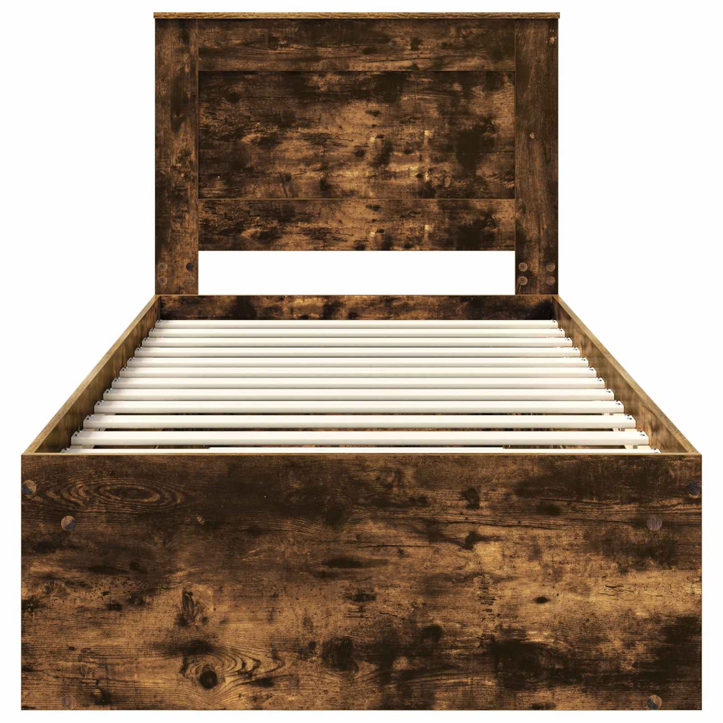 vidaXL Cadre de lit Chêne fumé 90 x 200 cm Bois de pin massif