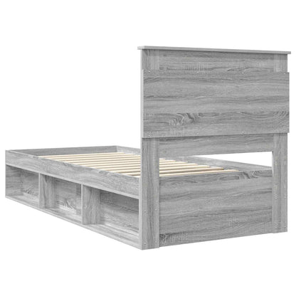 vidaXL Cadre de lit Gris Sonoma 90 x 200 cm Bois de pin massif