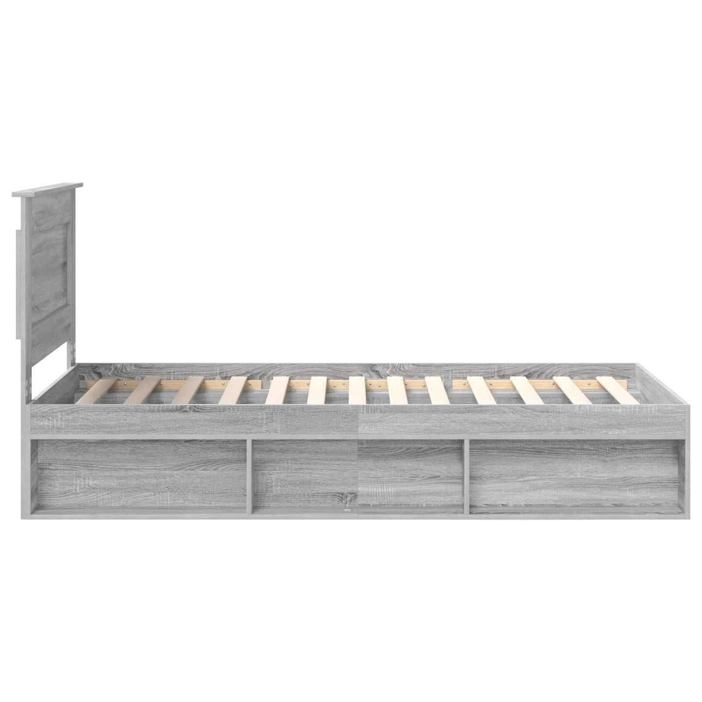 vidaXL Cadre de lit Gris Sonoma 90 x 200 cm Bois de pin massif