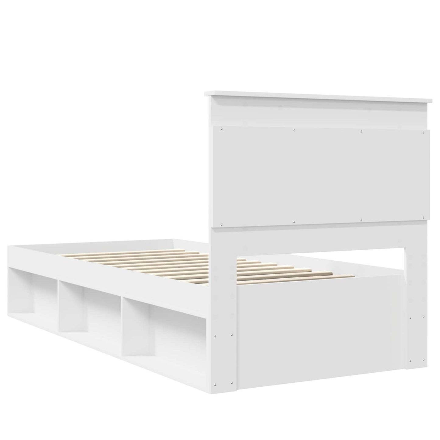 vidaXL Bettrahmen mit Kopfteil Weiß 75 x 190 cm Massives Kiefernholz