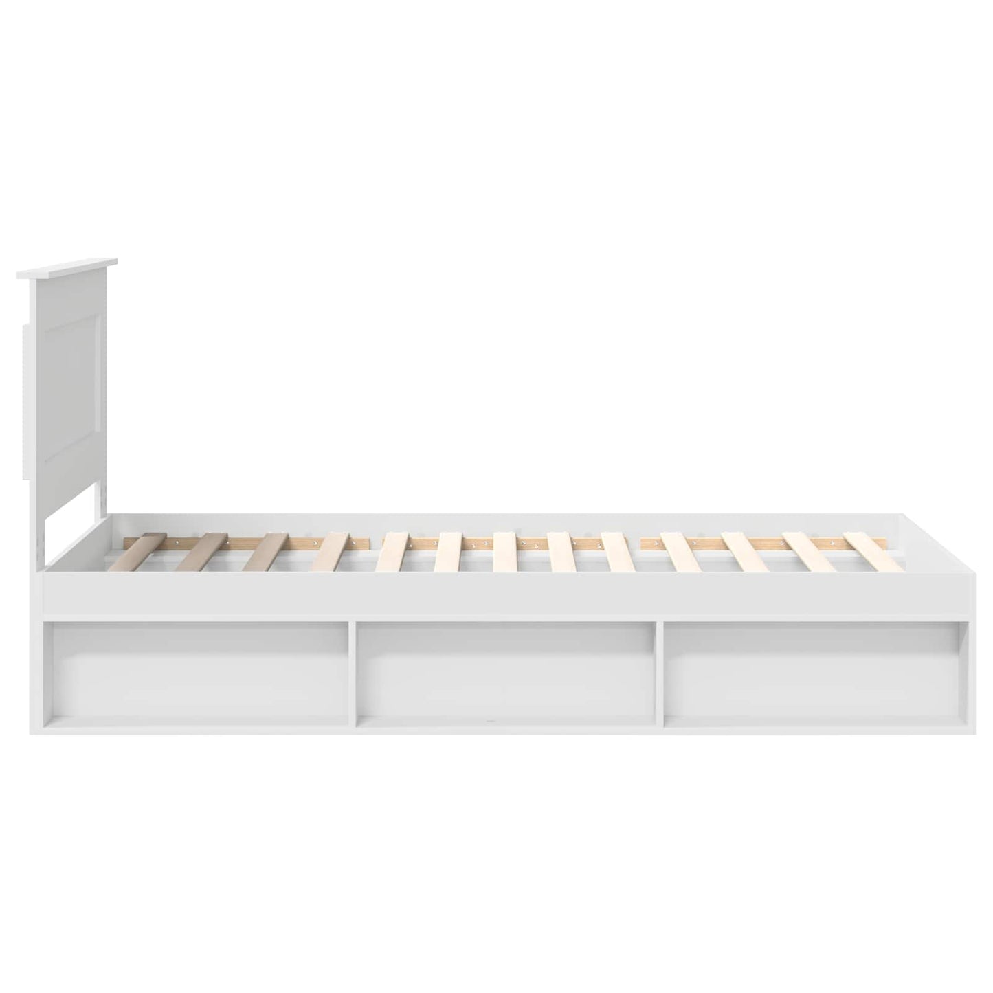 vidaXL Bettrahmen mit Kopfteil Weiß 75 x 190 cm Massives Kiefernholz