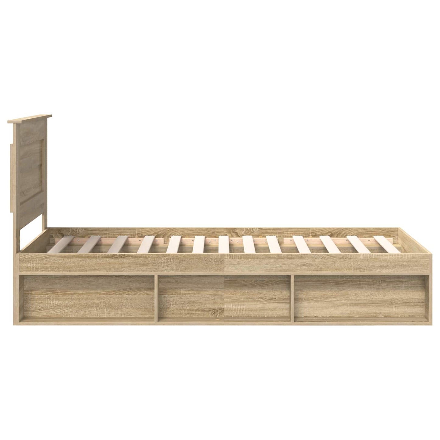 vidaXL Bettrahmen Sonoma-Eiche 75 x 190 cm Massives Kiefernholz