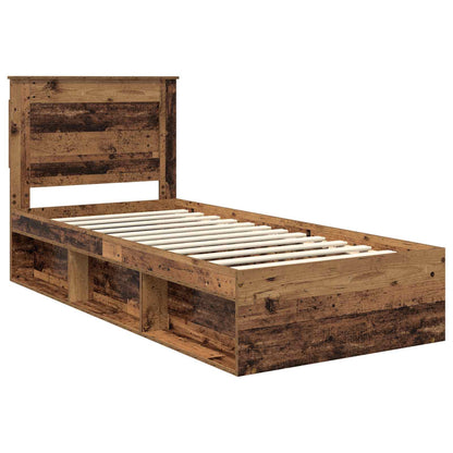 vidaXL Bettrahmen Altholz 75 x 190 cm Massives Kiefernholz