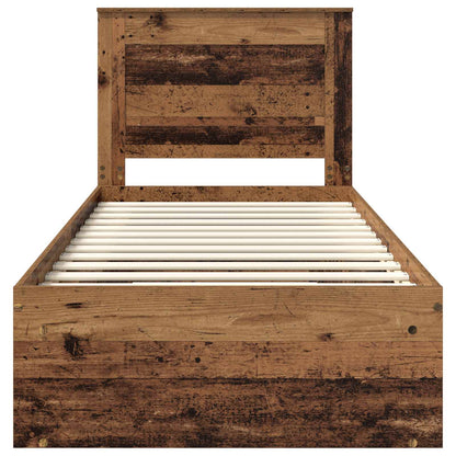 vidaXL Bettrahmen Altholz 75 x 190 cm Massives Kiefernholz