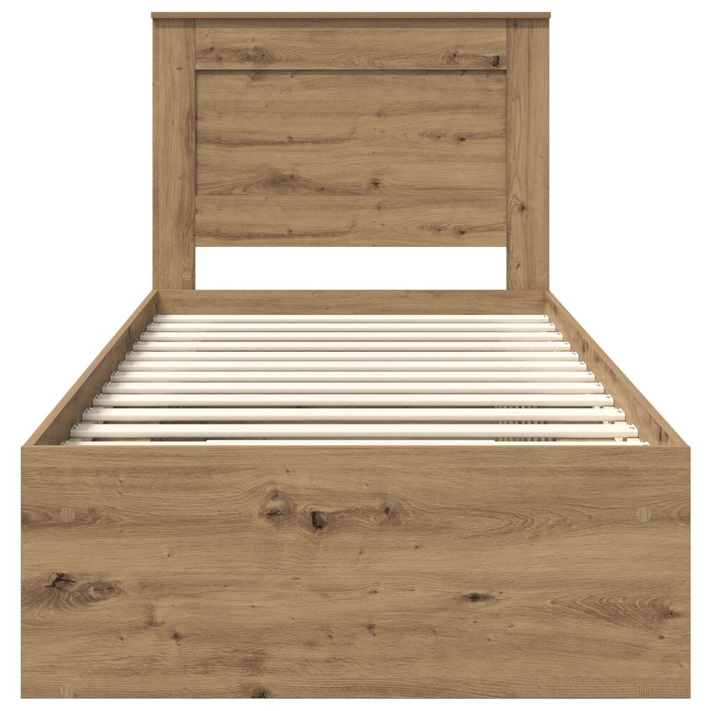 vidaXL Cadre de lit Artisanat Chêne 75 x 190 cm Bois de pin massif
