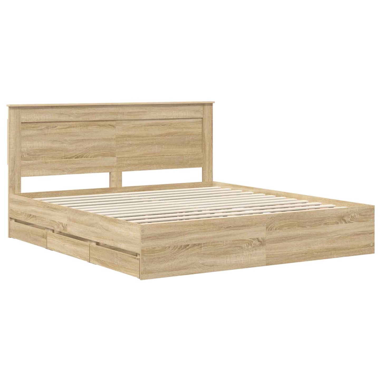 vidaXL Bettrahmen Sonoma-Eiche 200 x 200 cm Ingenieurs Holz