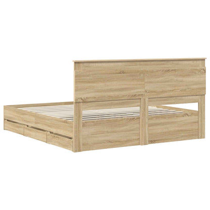 vidaXL Bettrahmen Sonoma-Eiche 200 x 200 cm Ingenieurs Holz