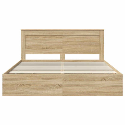 vidaXL Bettrahmen Sonoma-Eiche 200 x 200 cm Ingenieurs Holz