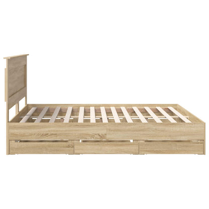vidaXL Bettrahmen Sonoma-Eiche 200 x 200 cm Ingenieurs Holz